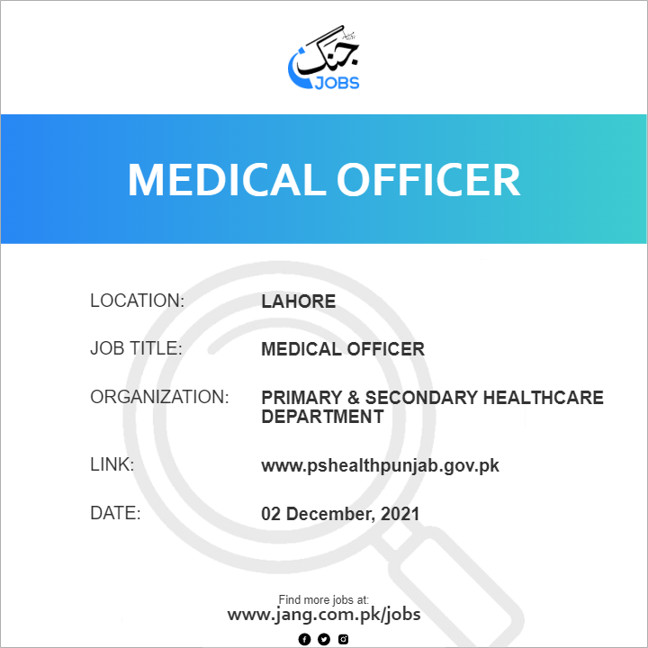 medical-officer-job-primary-secondary-healthcare-department-jobs