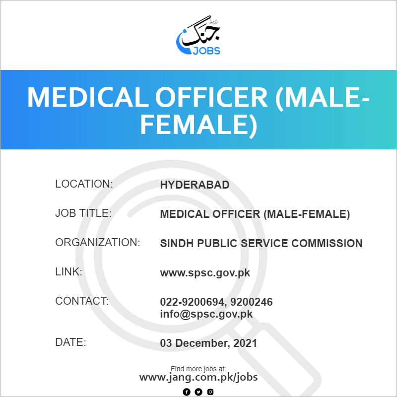 Medical Officer (Male-Female)