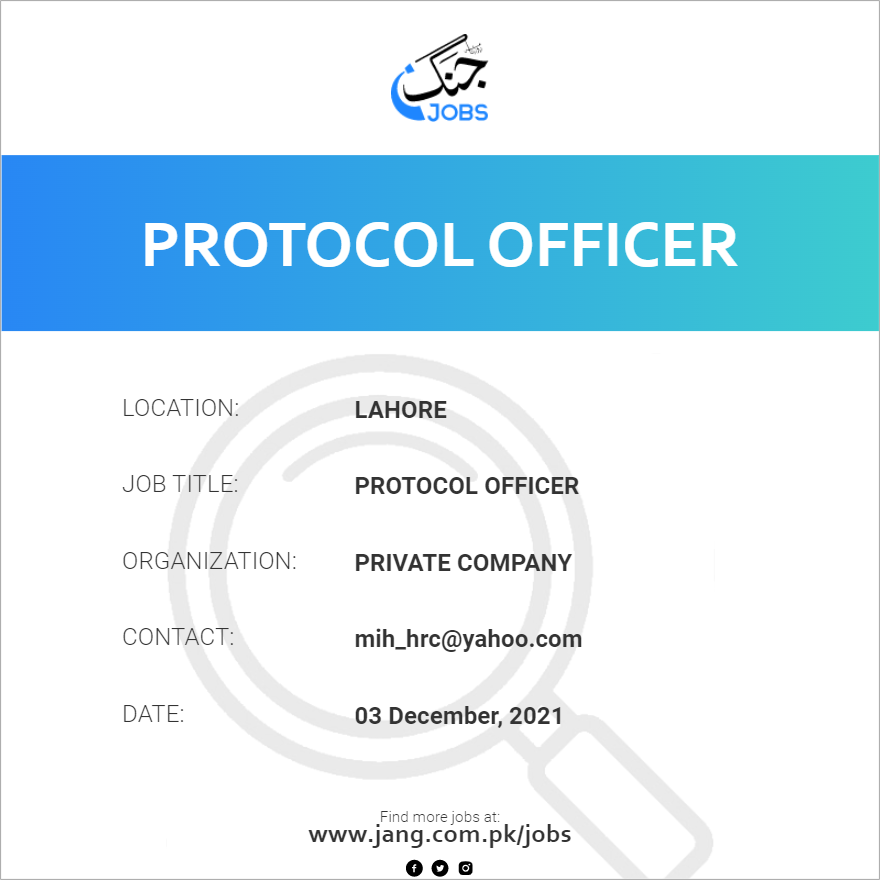 Protocol Officer 