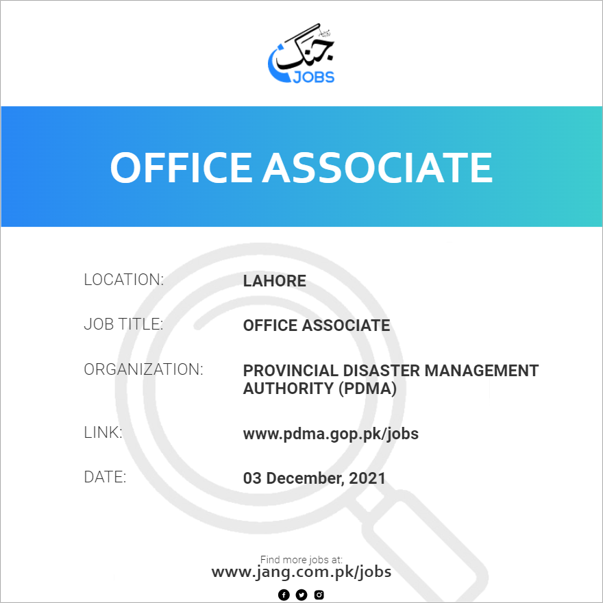 office-associate-job-provincial-disaster-management-authority-pdma