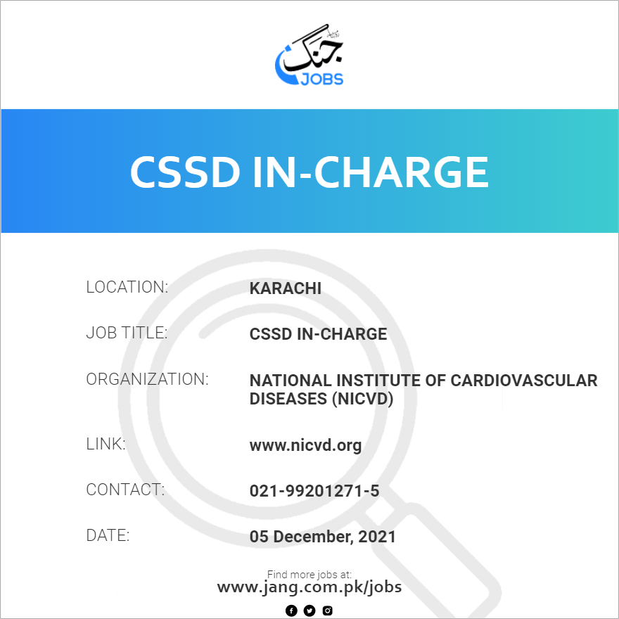 CSSD In-Charge