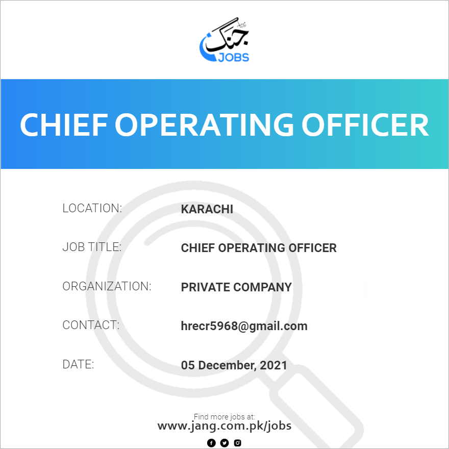 Chief Operating Officer 