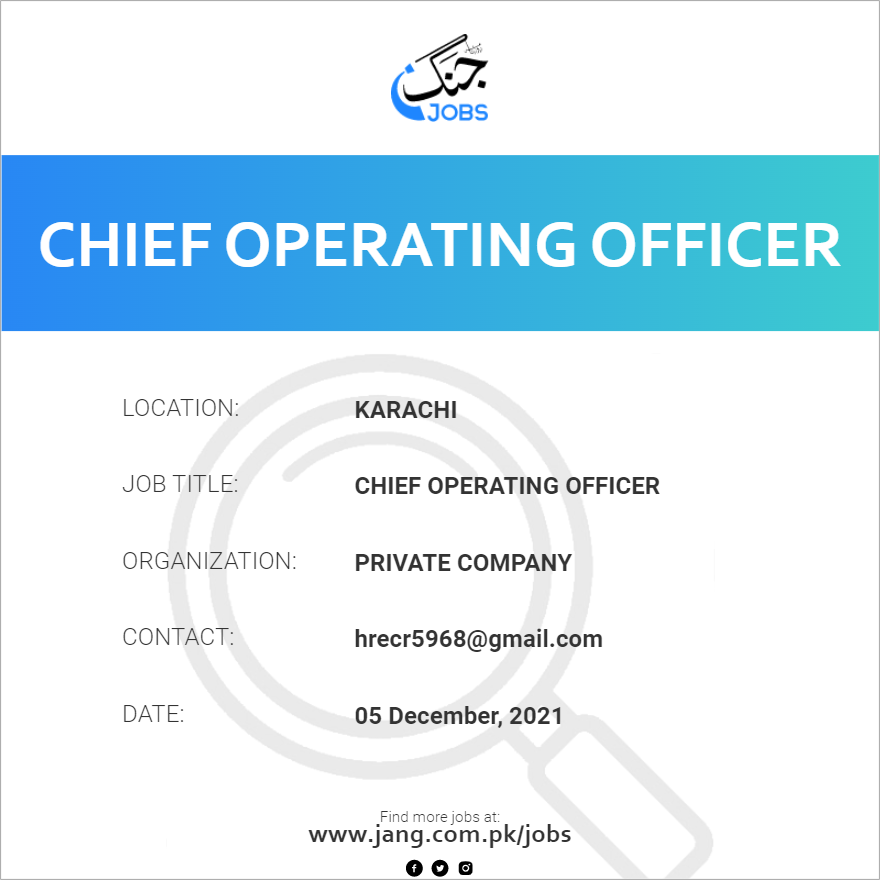 Chief Operating Officer Job Description Shrm