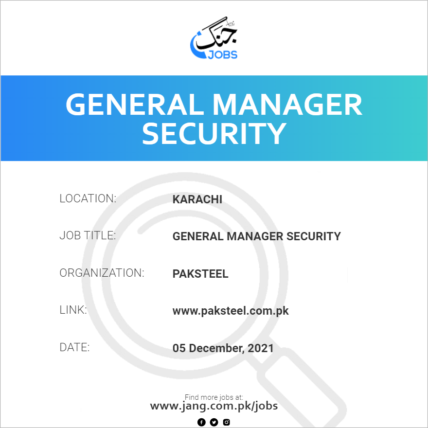 General Manager Security