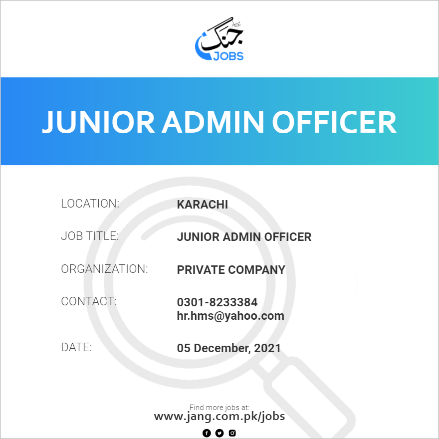 Junior Admin Officer