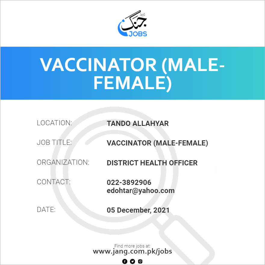 Vaccinator (Male-Female)