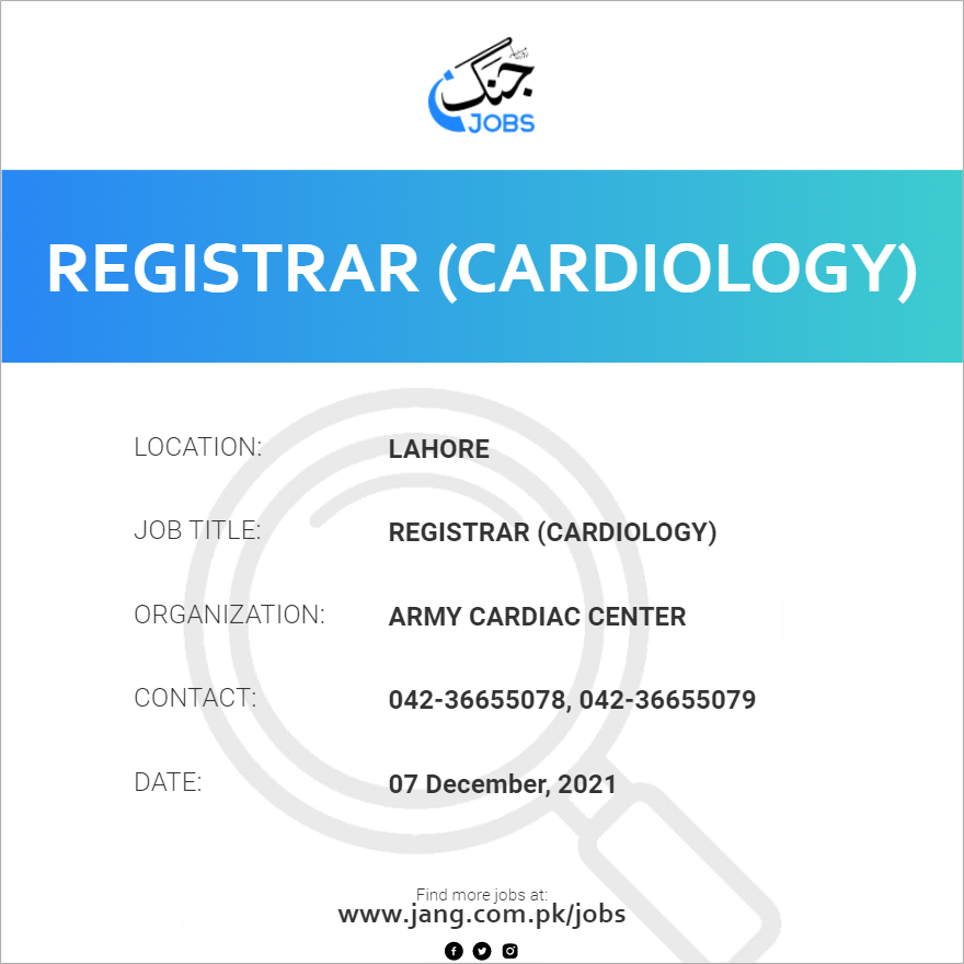 Registrar (Cardiology)