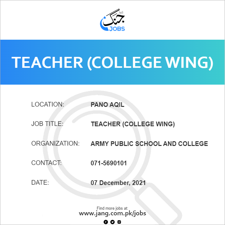 Teacher (College Wing)