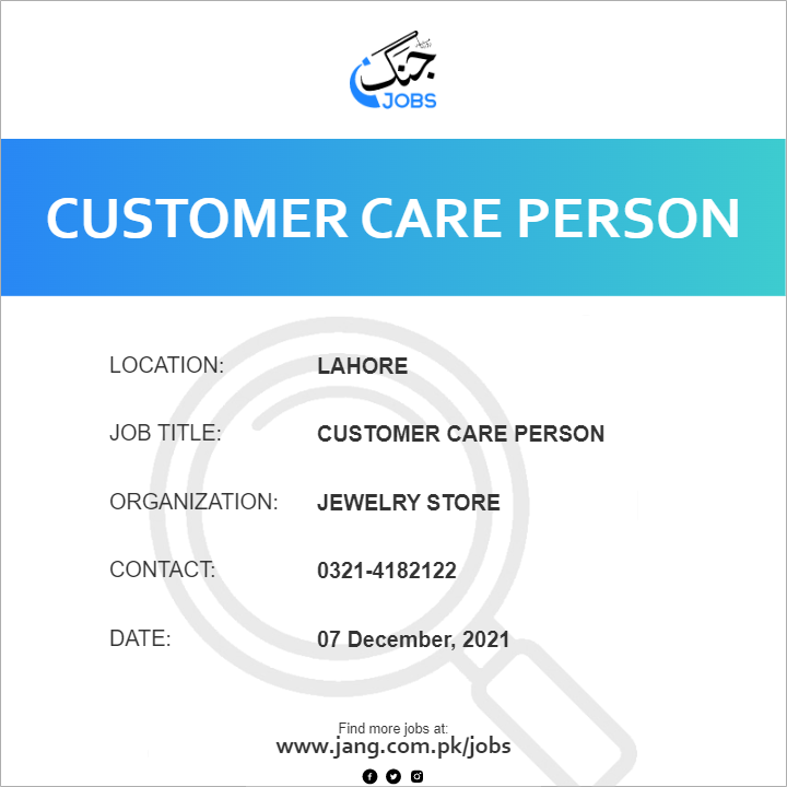 Customer Care Person