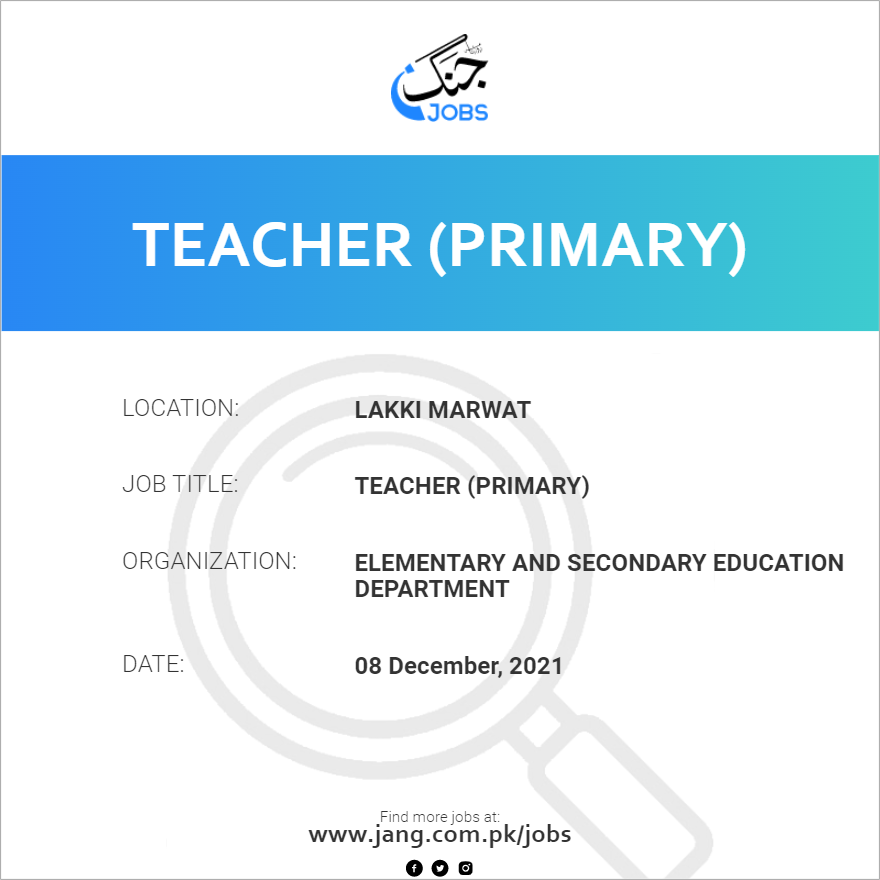 Teacher (Primary) 