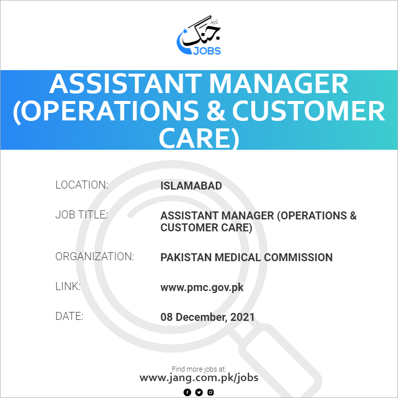 assistant-manager-operations-customer-care-job-pakistan-medical