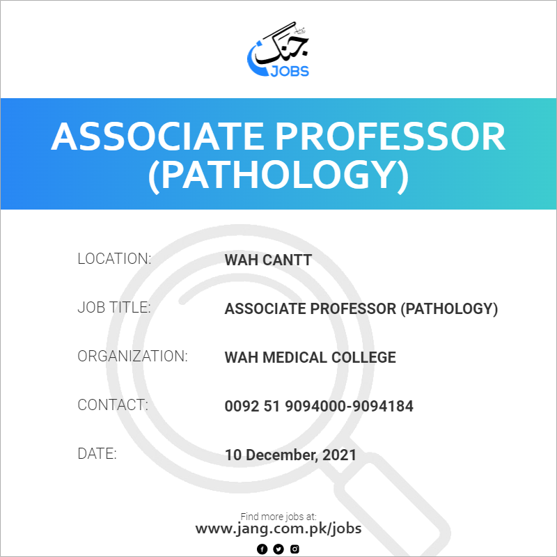  Associate Professor (Pathology) 