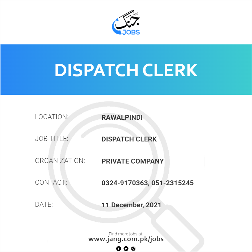 Dispatch Clerk
