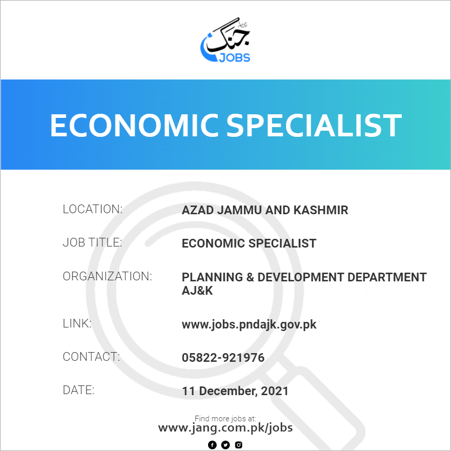 economic-specialist-job-planning-development-department-aj-k-jobs