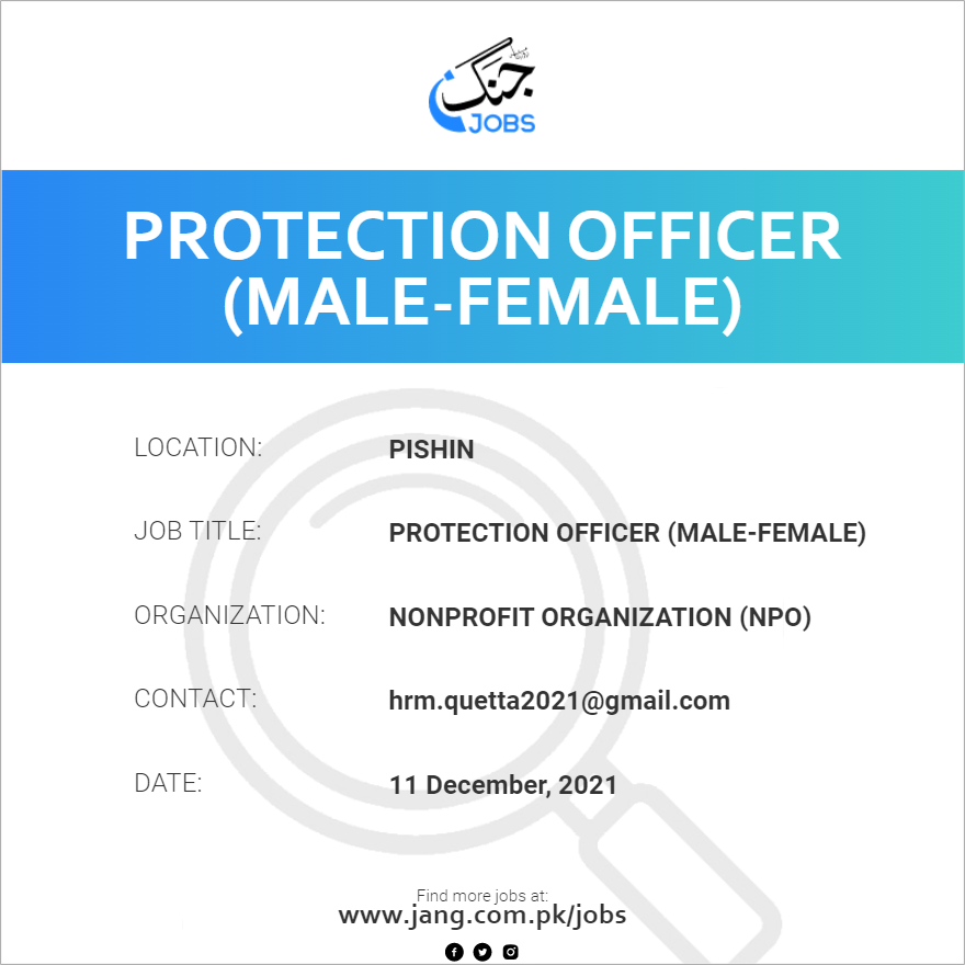 Protection Officer (Male-Female)