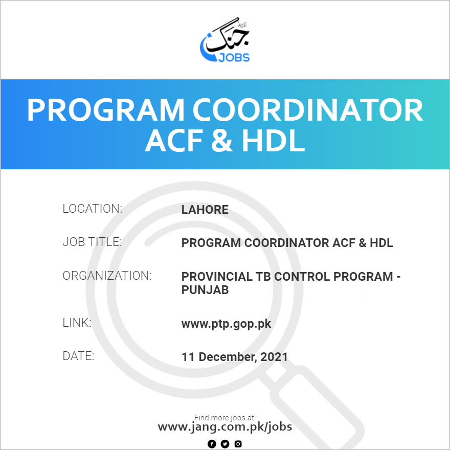 Program Coordinator ACF & HDL
