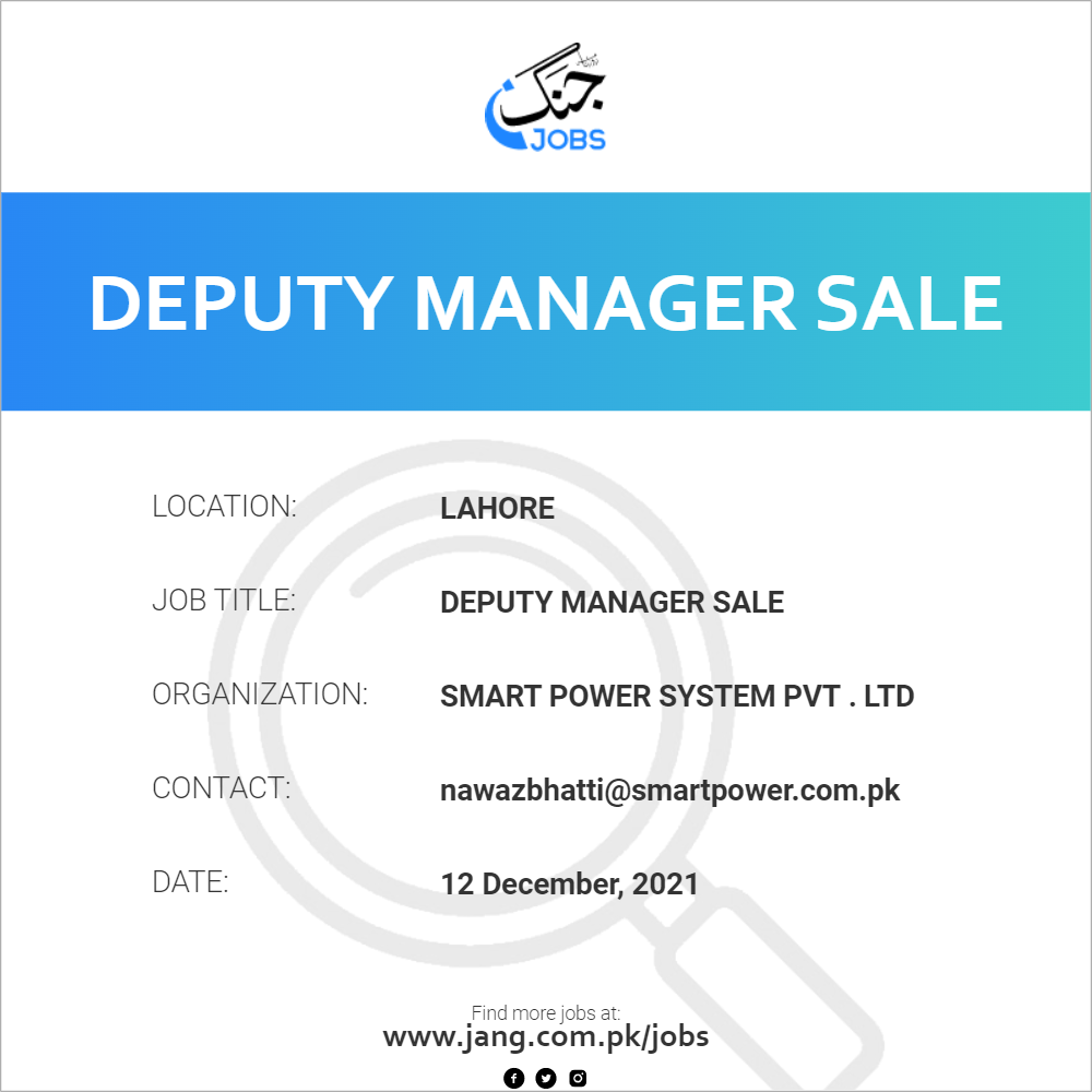 Deputy Manager Sale