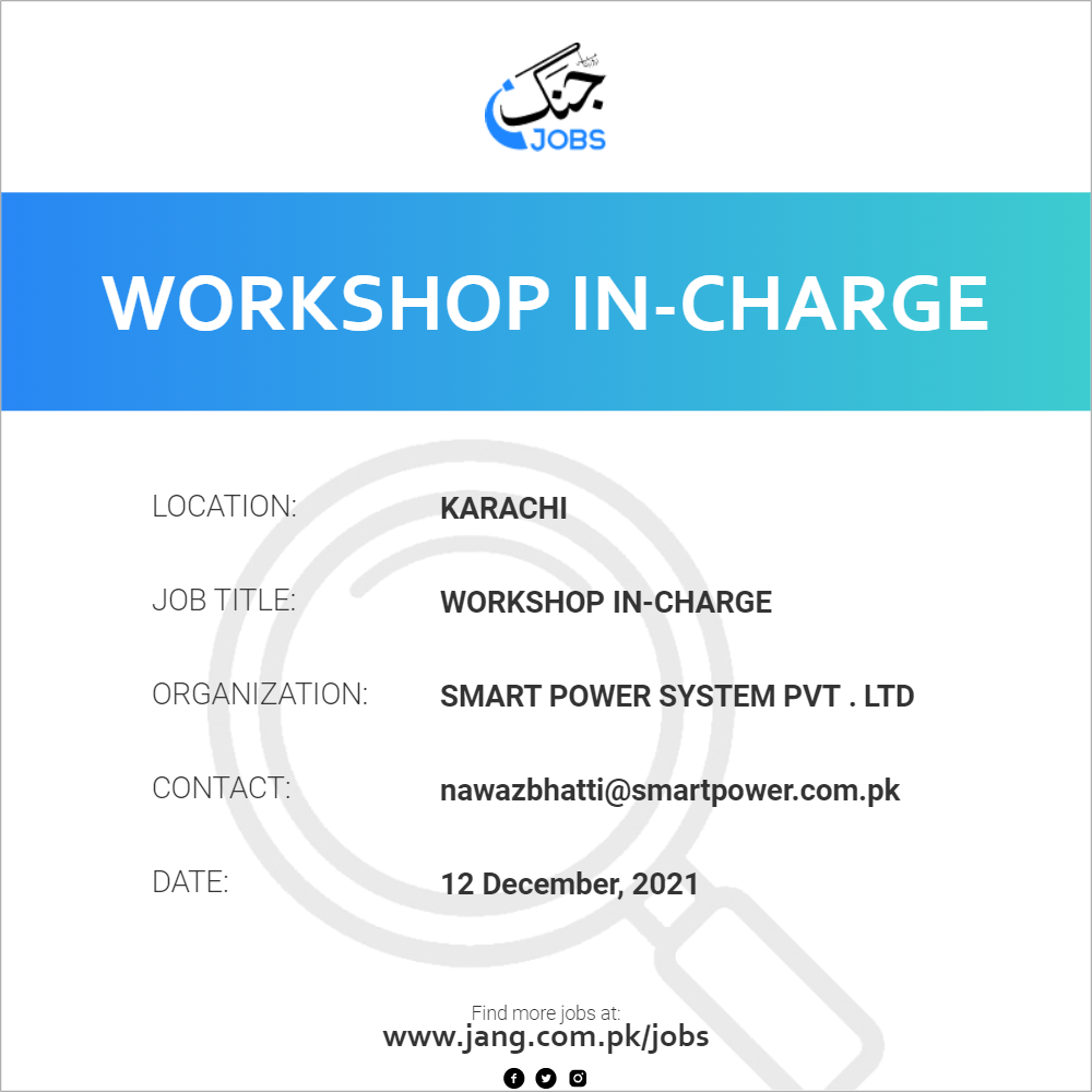 Workshop In-Charge