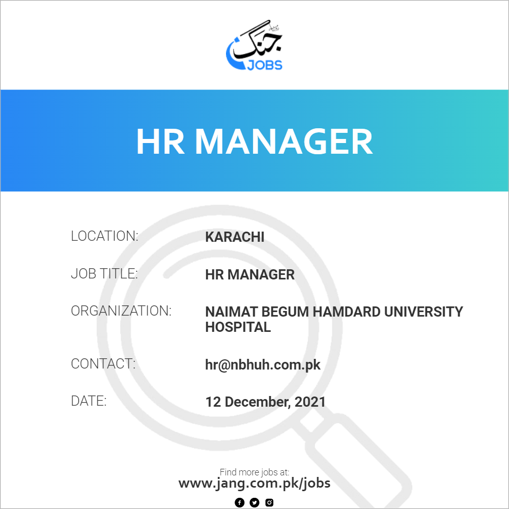 hr-manager-job-naimat-begum-hamdard-university-hospital-jobs-in