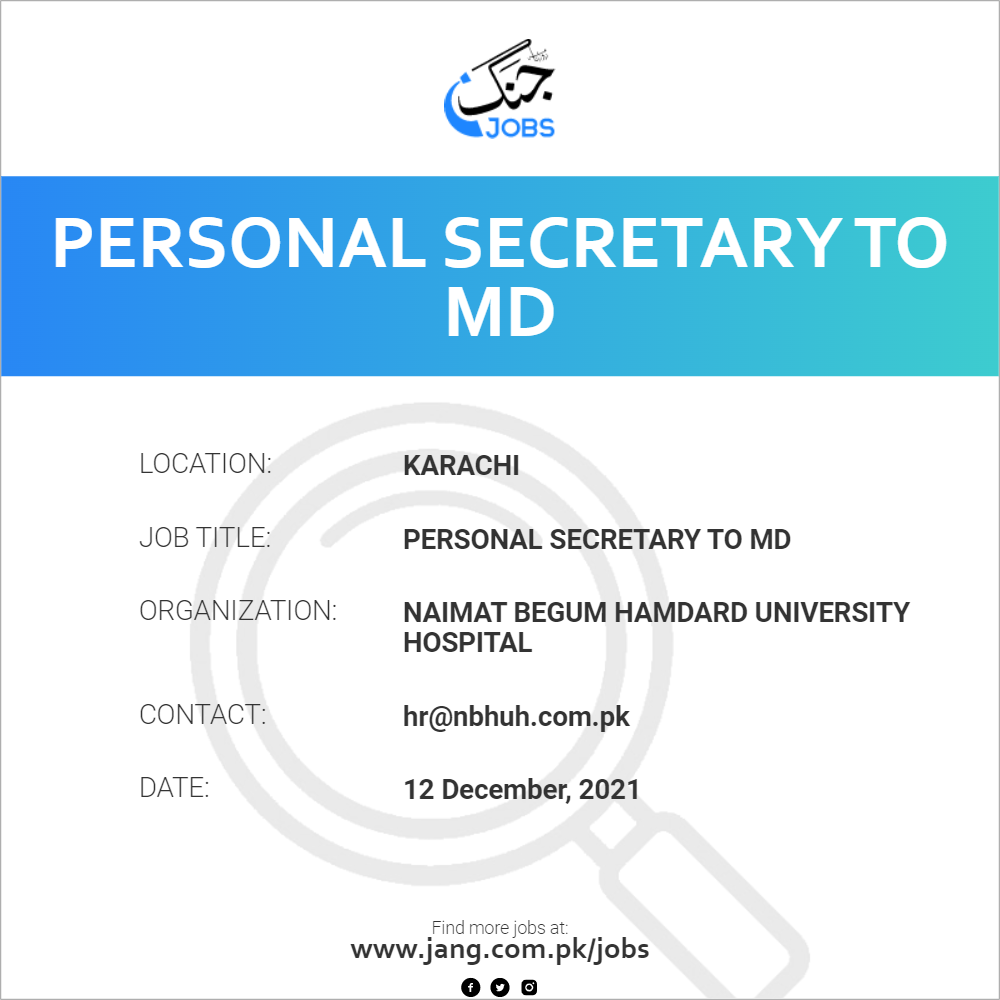 Personal Secretary To MD