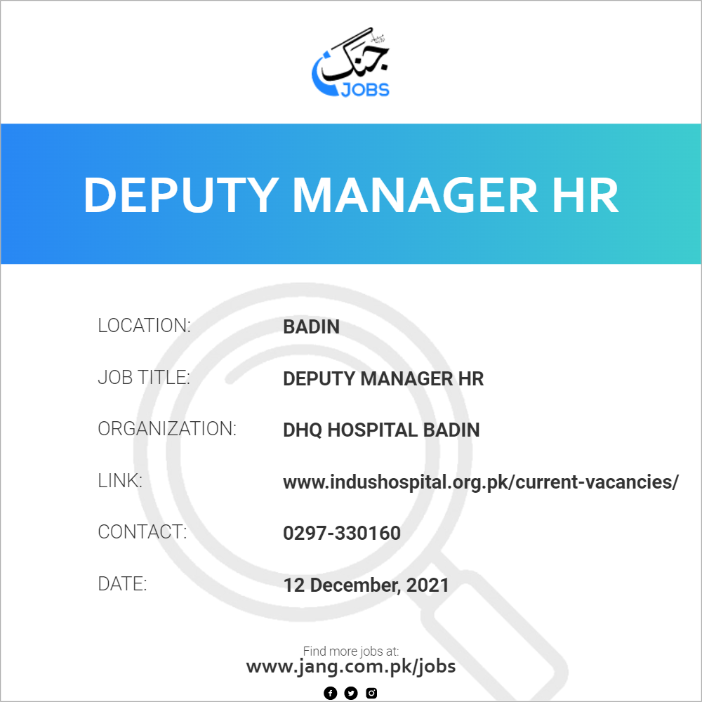 Deputy Manager HR