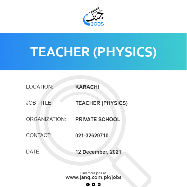 Teacher (Physics)