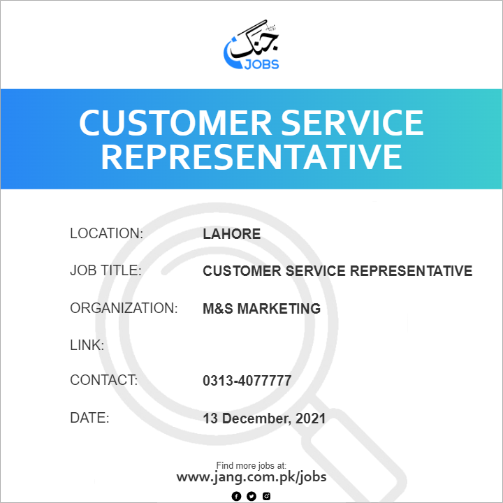 Customer Service Representative