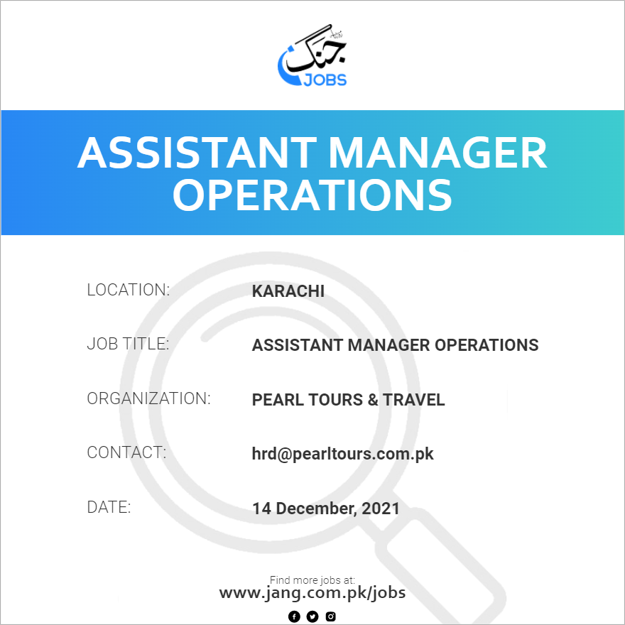 Assistant Manager Operations