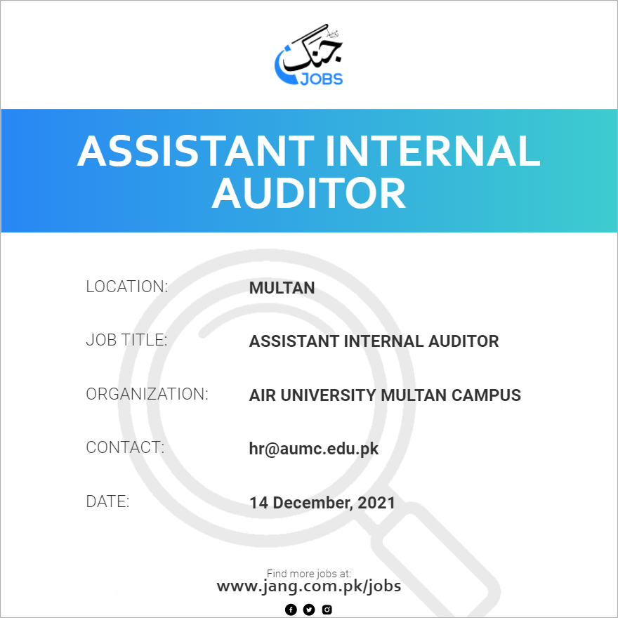 Assistant Internal Auditor