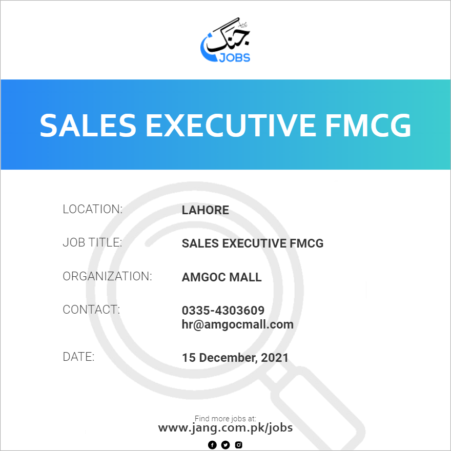 Sales Executive FMCG