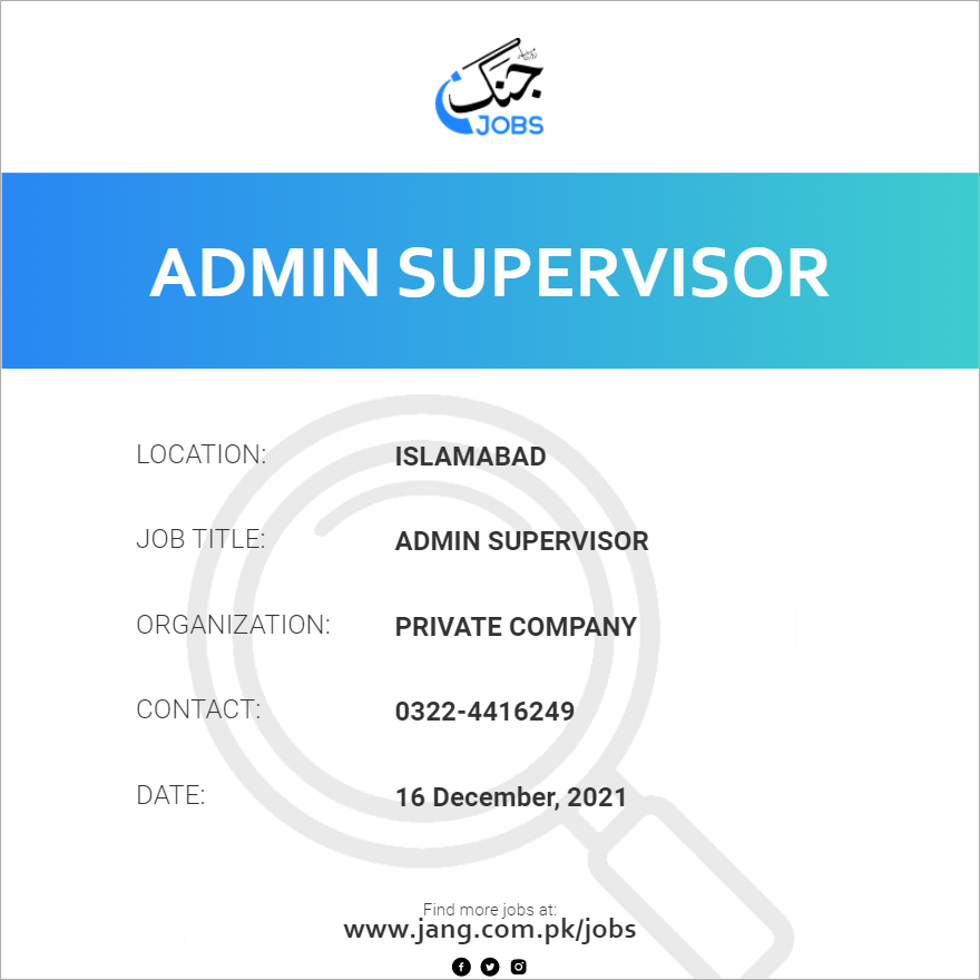 Admin Supervisor