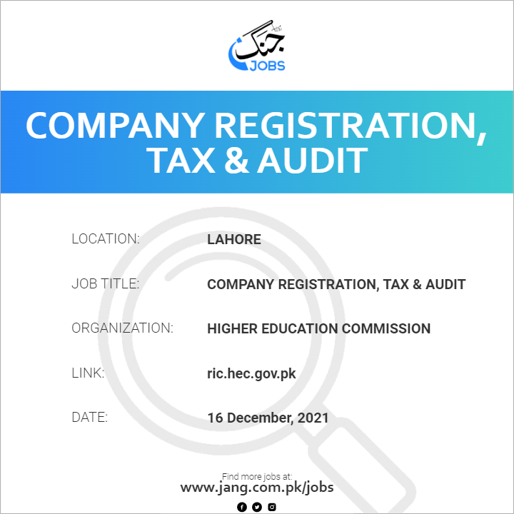 Company Registration, Tax & Audit