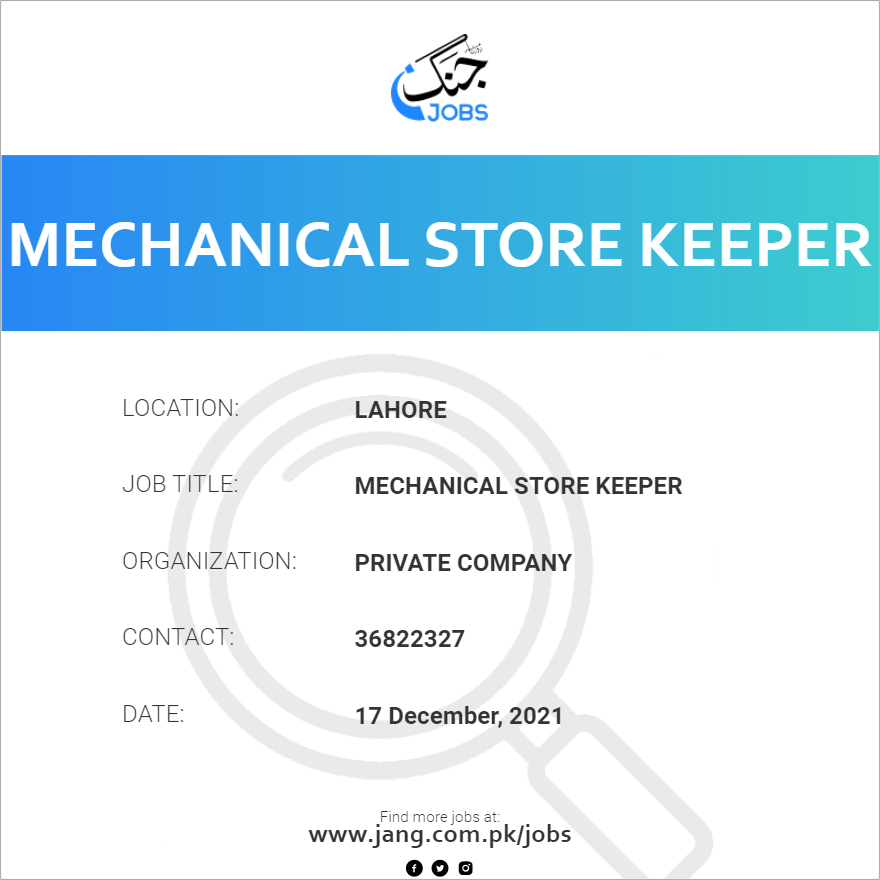 Mechanical Store Keeper