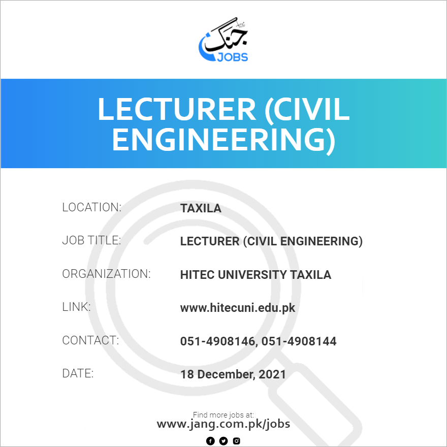Lecturer (Civil Engineering)