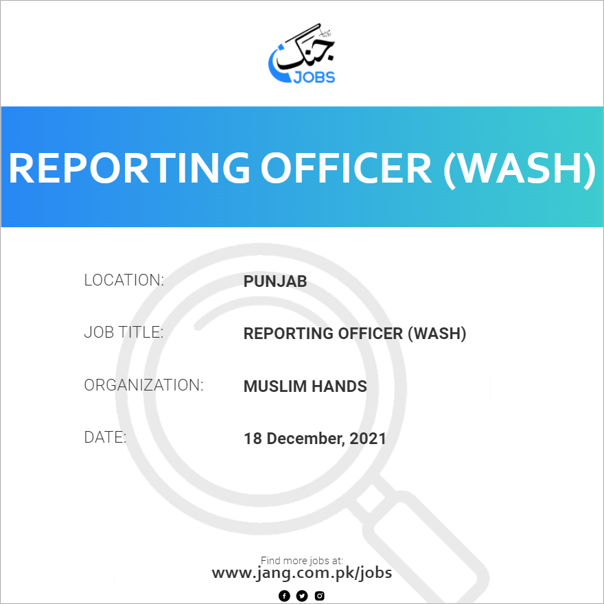 Reporting Officer (Wash)