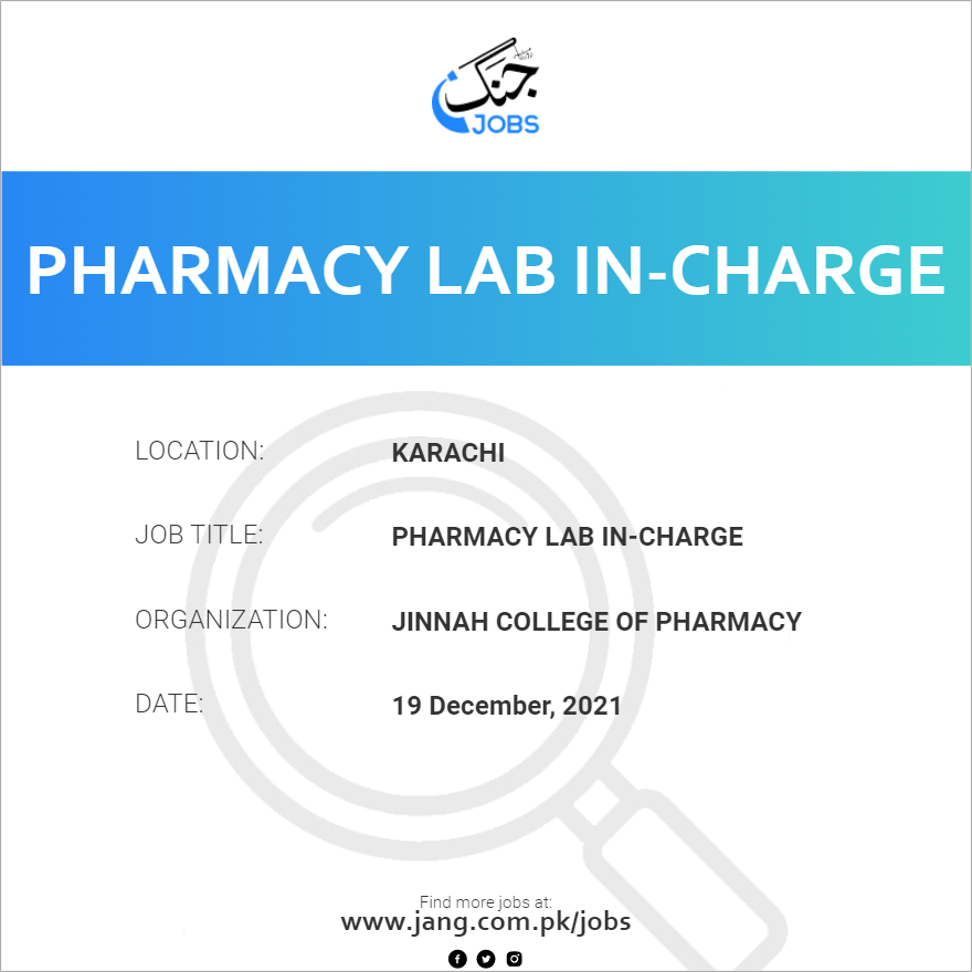 Pharmacy Lab In-Charge