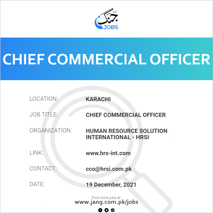 Commercial Credit Officer Job Description