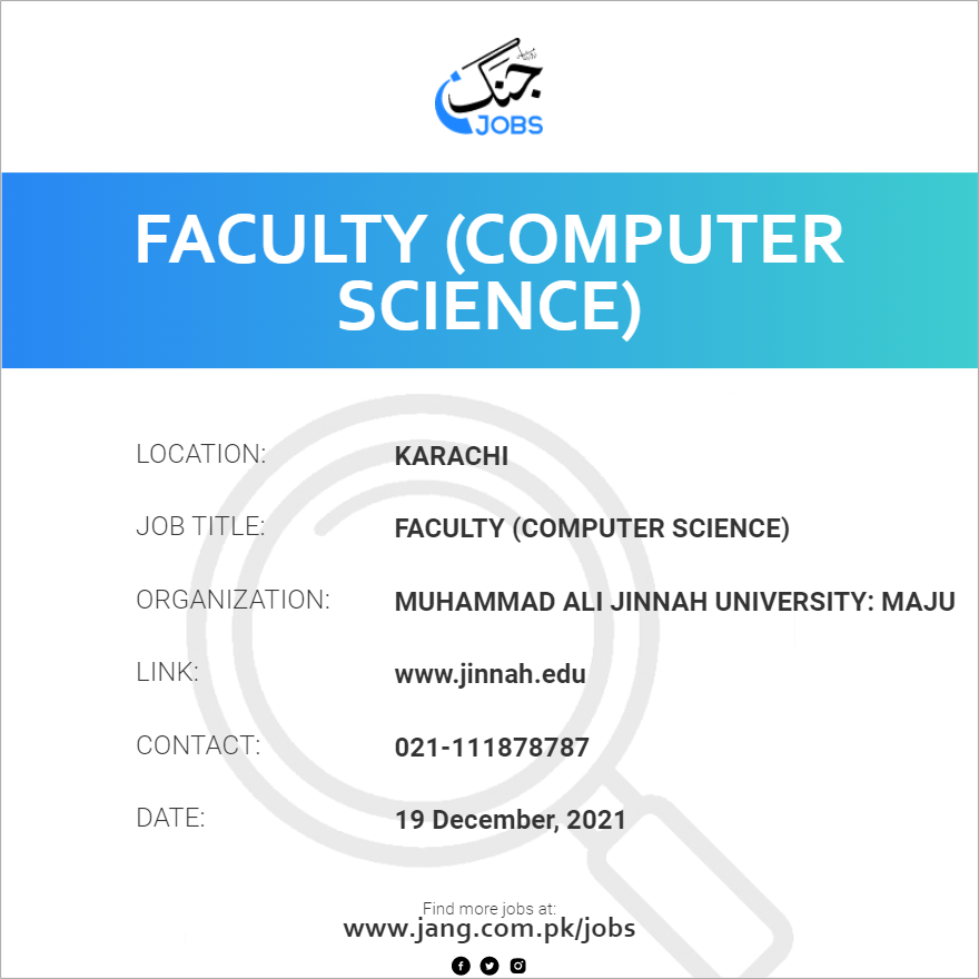 phd computer science jobs in pakistan