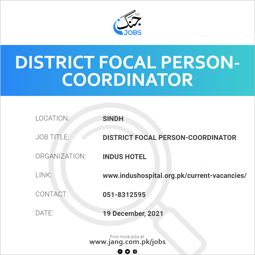 District Focal Person-Coordinator