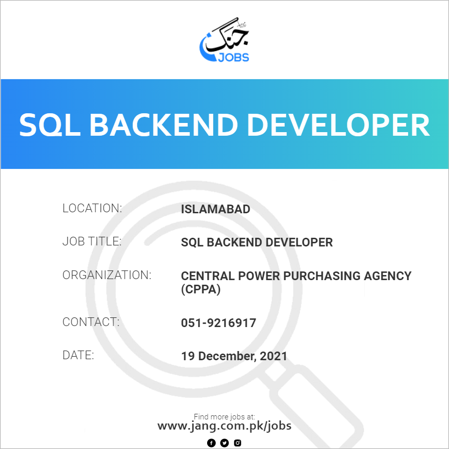 SQL Backend Developer