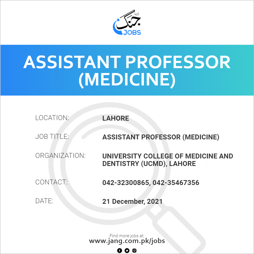 Assistant Professor (Medicine)