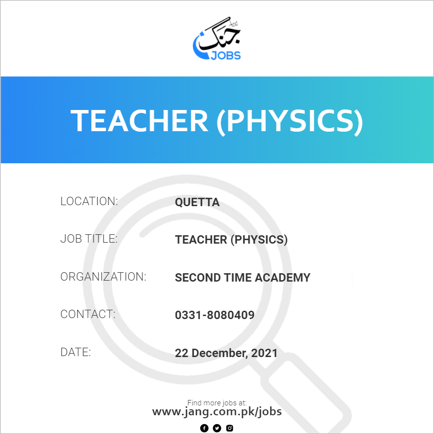 teacher-physics-job-second-time-academy-jobs-in-quetta-31688