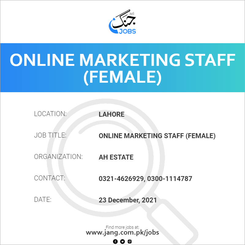 Online Marketing Staff (Female)