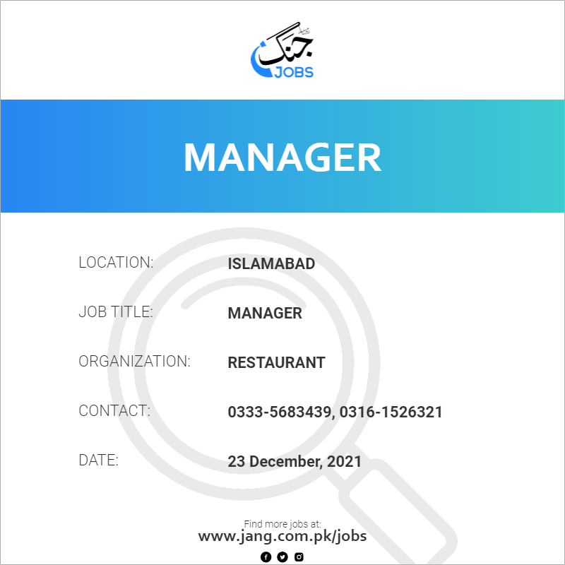 manager-job-restaurant-jobs-in-islamabad-31717