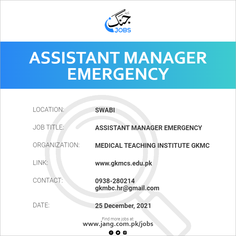 Assistant Manager Emergency