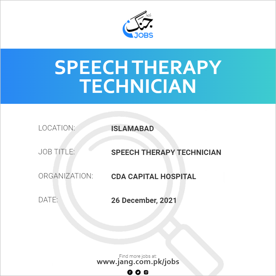 Speech Therapy Technician