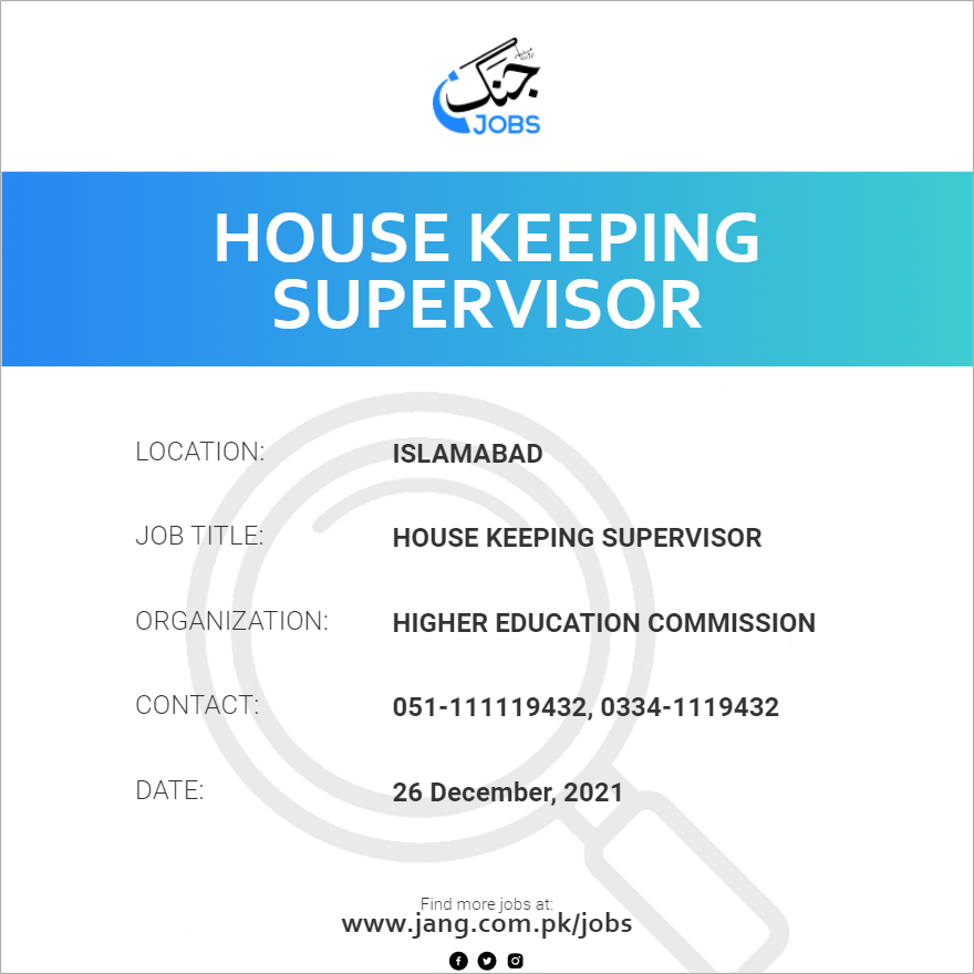 house-keeping-supervisor-job-higher-education-commission-jobs-in