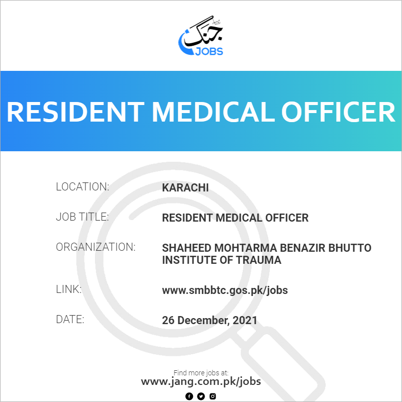 resident-medical-officer-job-shaheed-mohtarma-benazir-bhutto