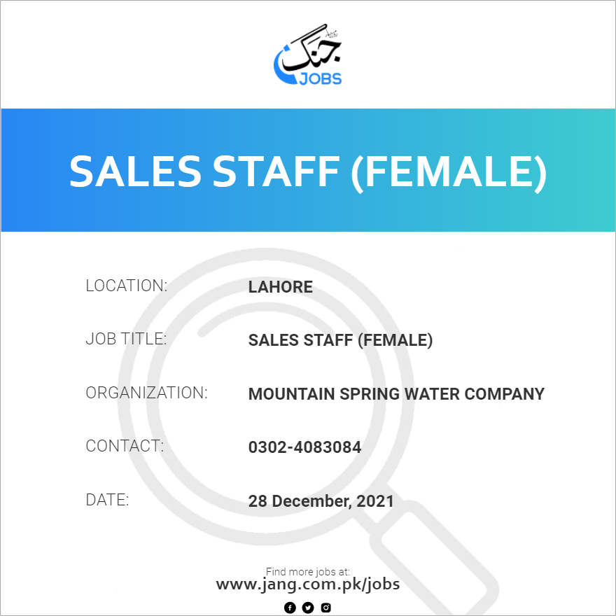 Sales Staff (Female)