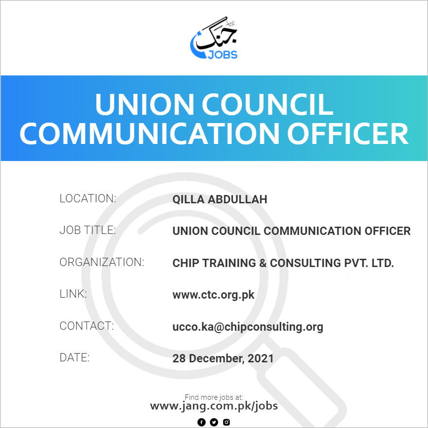 Union Council Communication Officer